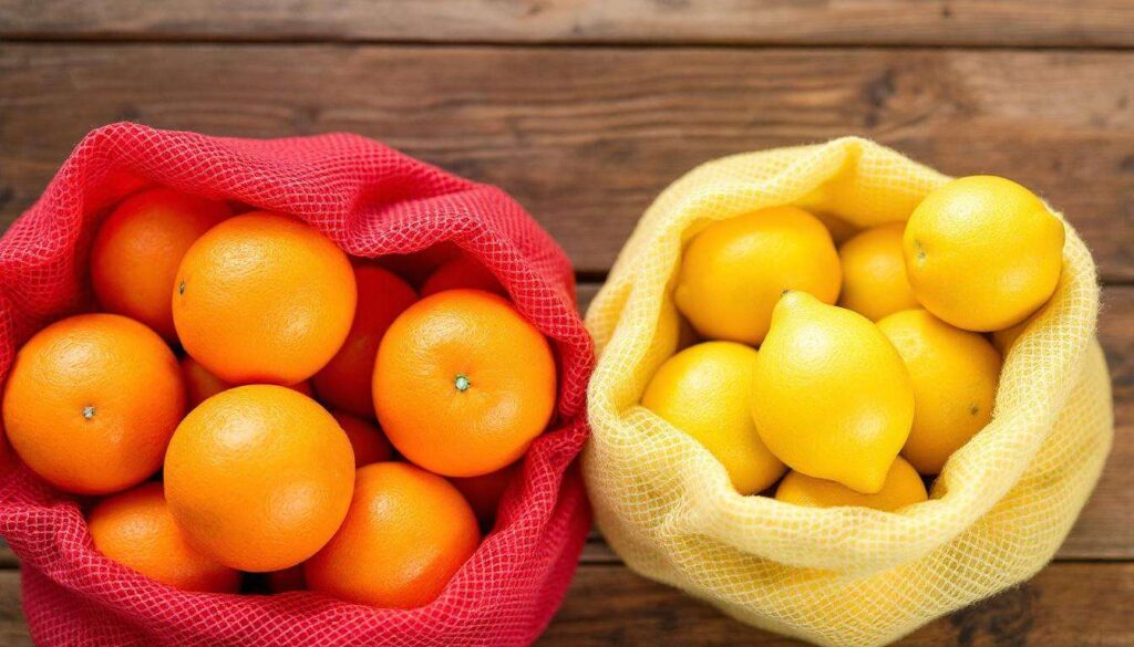 Voici pourquoi les oranges sont vendues dans des filets rouges et les citrons dans des filets jaunes